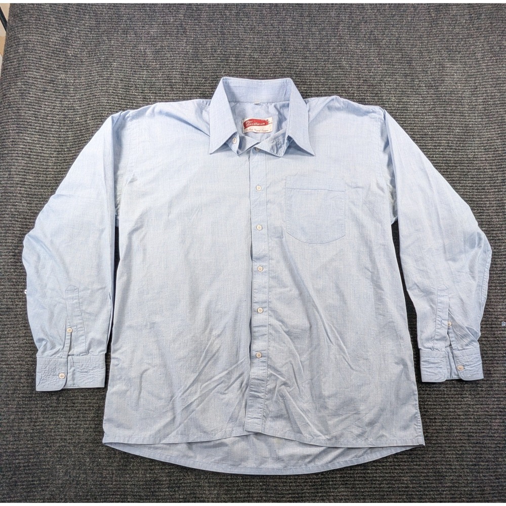 Par Excellence Shirt Mens 44 Blue Cotton Fashion Beyond Compare Formal Slim Fit